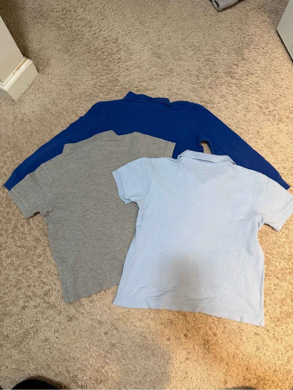 Old Navy Boys Polo Trio - Light Blue, Gray, Royal Blue